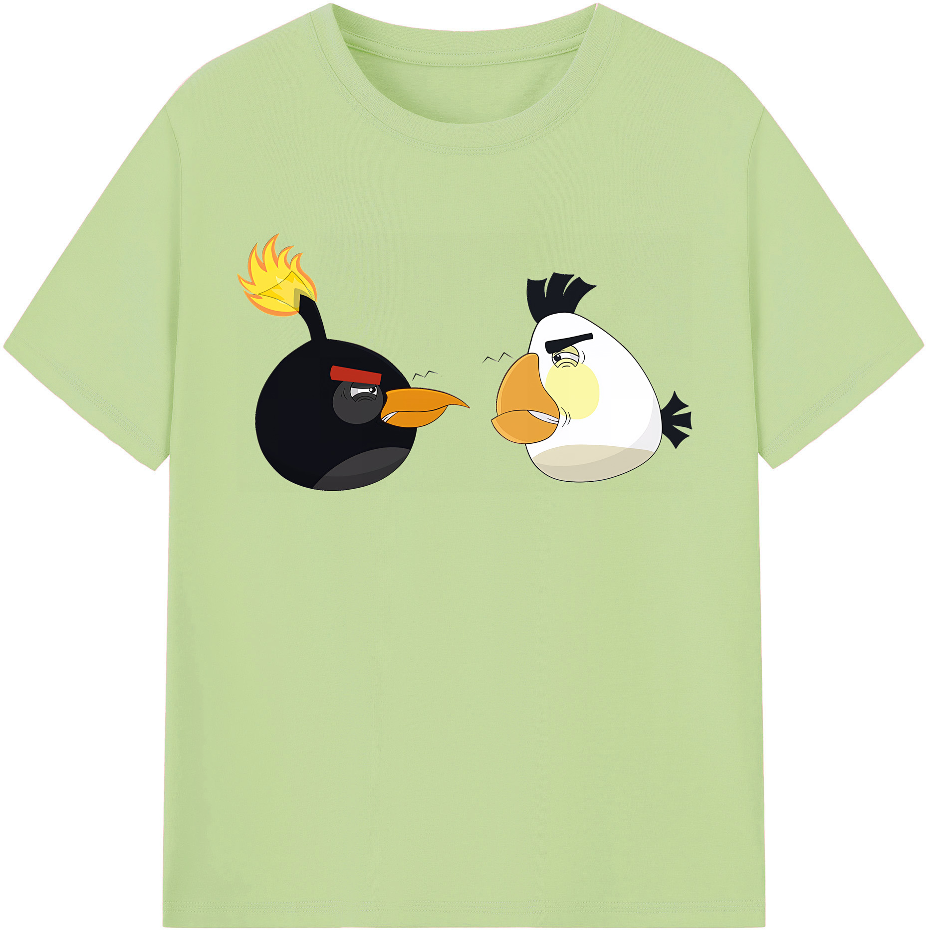 （画像用） Angry Birds アングリーバード 綿100％半袖Tシャツ（フロントプリント）